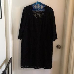 Knee Length Black Lace Dress